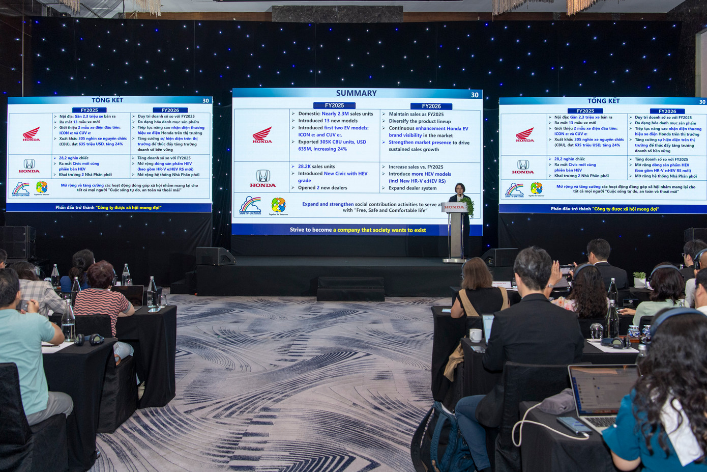 Bà Sayaka Arai - Tổng Giám đốc Công ty Honda Việt Nam công bố Kết quả Kinh doanh năm tài chính 2025 và Định hướng Chiến lược cho năm tài chính 2026