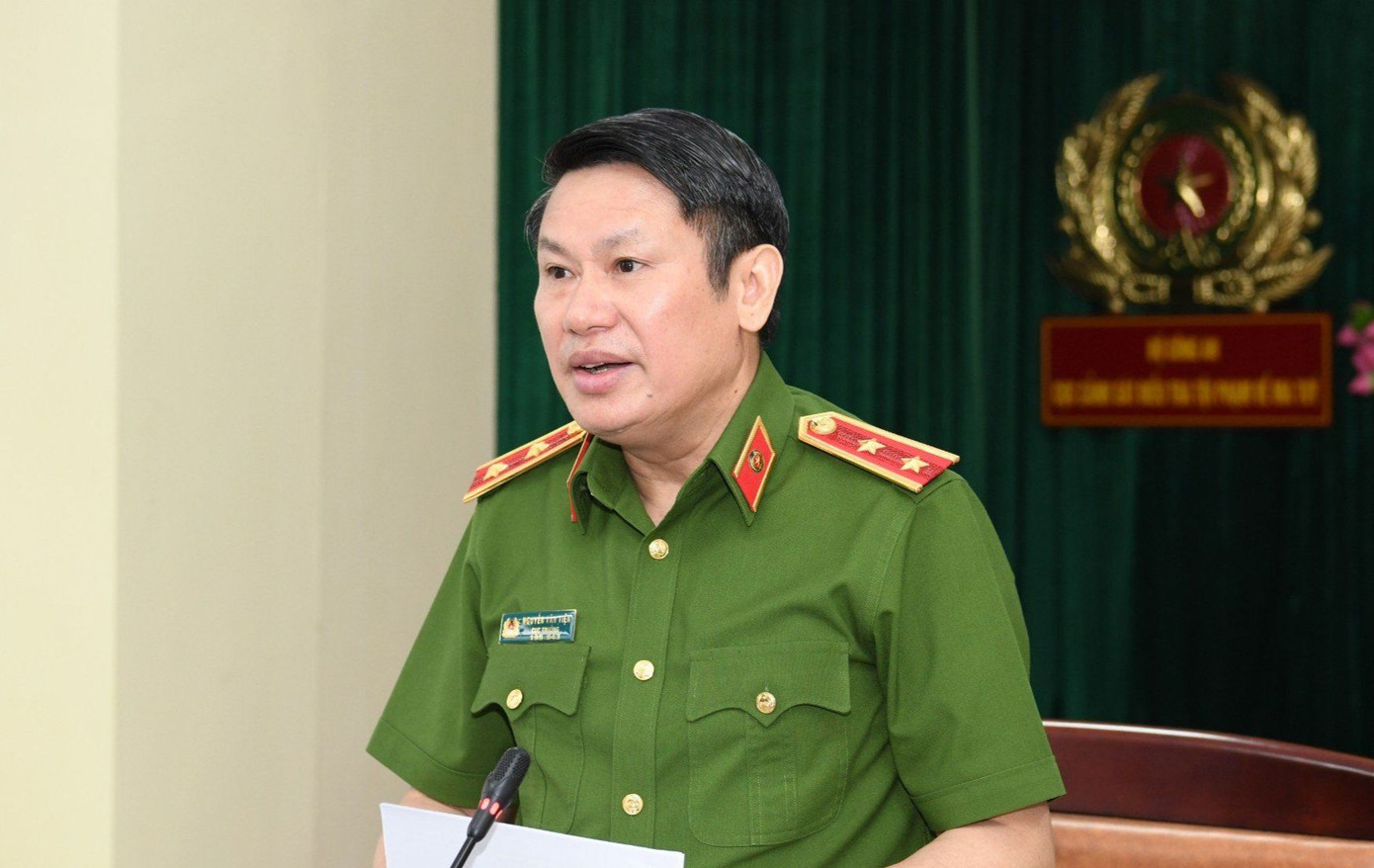 Trung tướng, TS. Nguyễn Văn Viện, Cục trưởng Cục Cảnh sát điều tra tội phạm về ma túy chủ trì hội thảo.