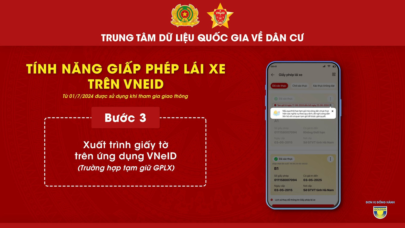 Tính năng giấy phép lái xe trên VNeID.