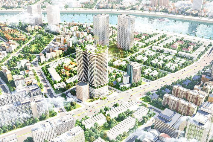 Phối cảnh dự án đất vàng Manhattan Tower (ảnh: Website của Công ty CP Quốc tế Holding).