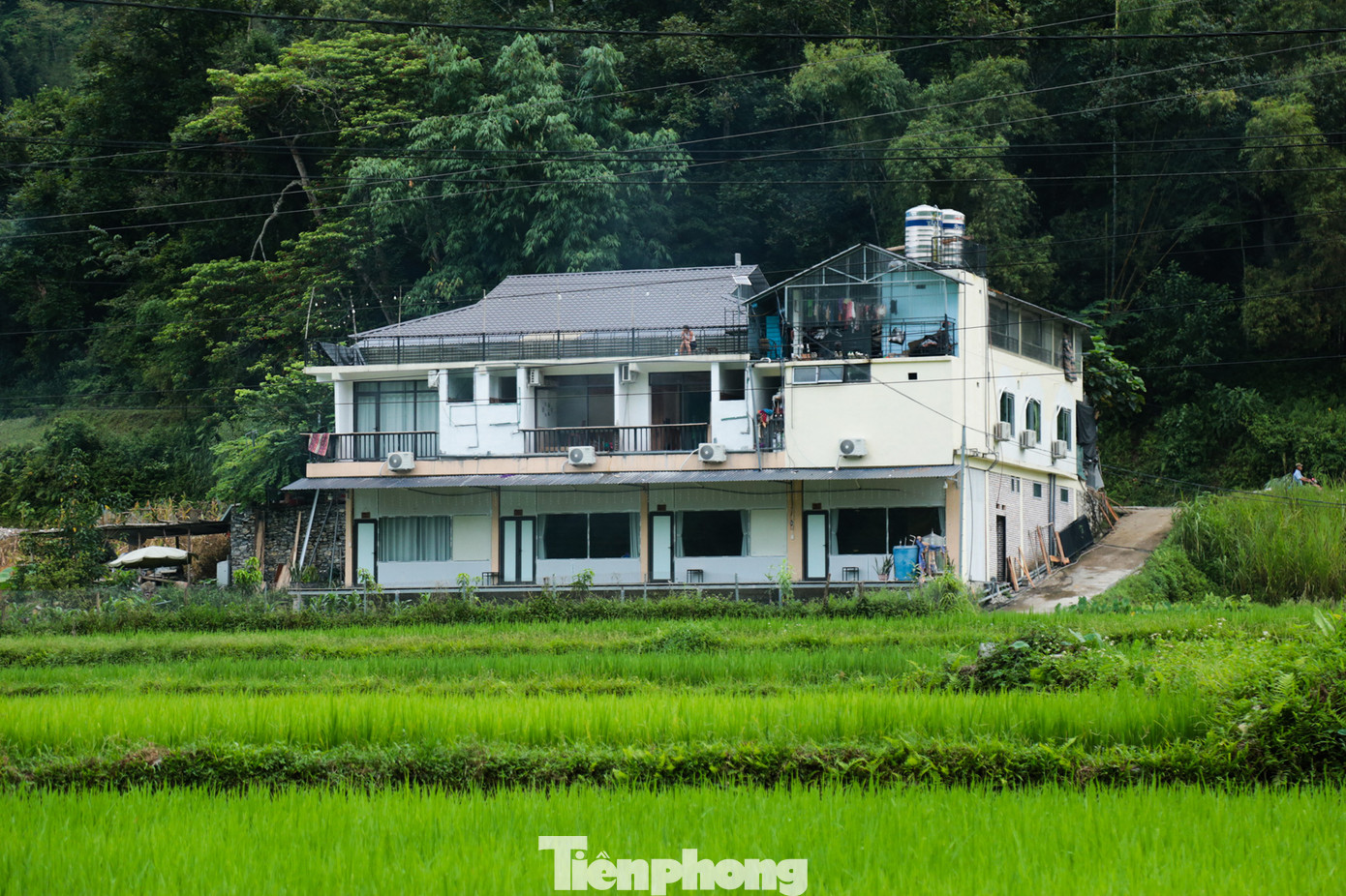 Công trình của bà Vương Ngọc La xây dựng nhà trên đất lúa, diện tích 416,6 m2 tại thôn Cốc Pảng. Thời điểm vi phạm tháng 12/2019. Bà Vương Ngọc La là vợ của ông Vàng Minh Lẻng nguyên bí thư xã Du Già, hiện là Bí thư Đảng ủy xã Lũng Hồ.