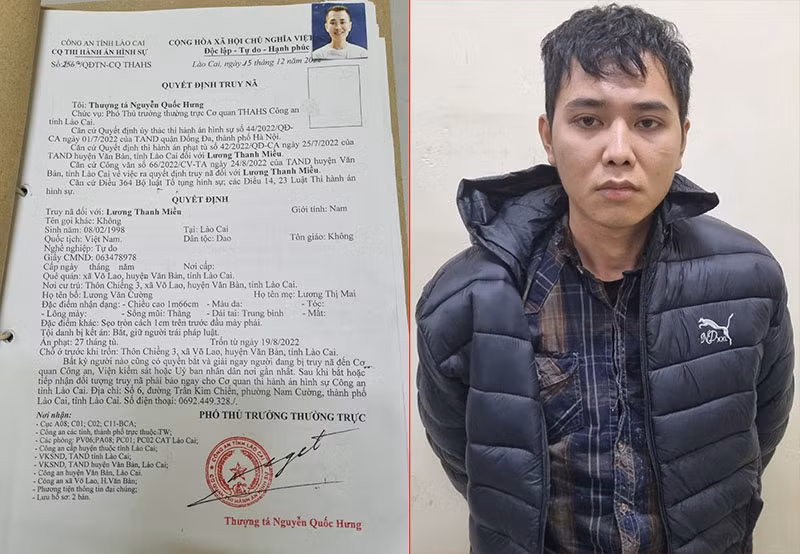 Đối tượng Lương Thanh Miều vừa bị bắt giữ tại Sa Pa.