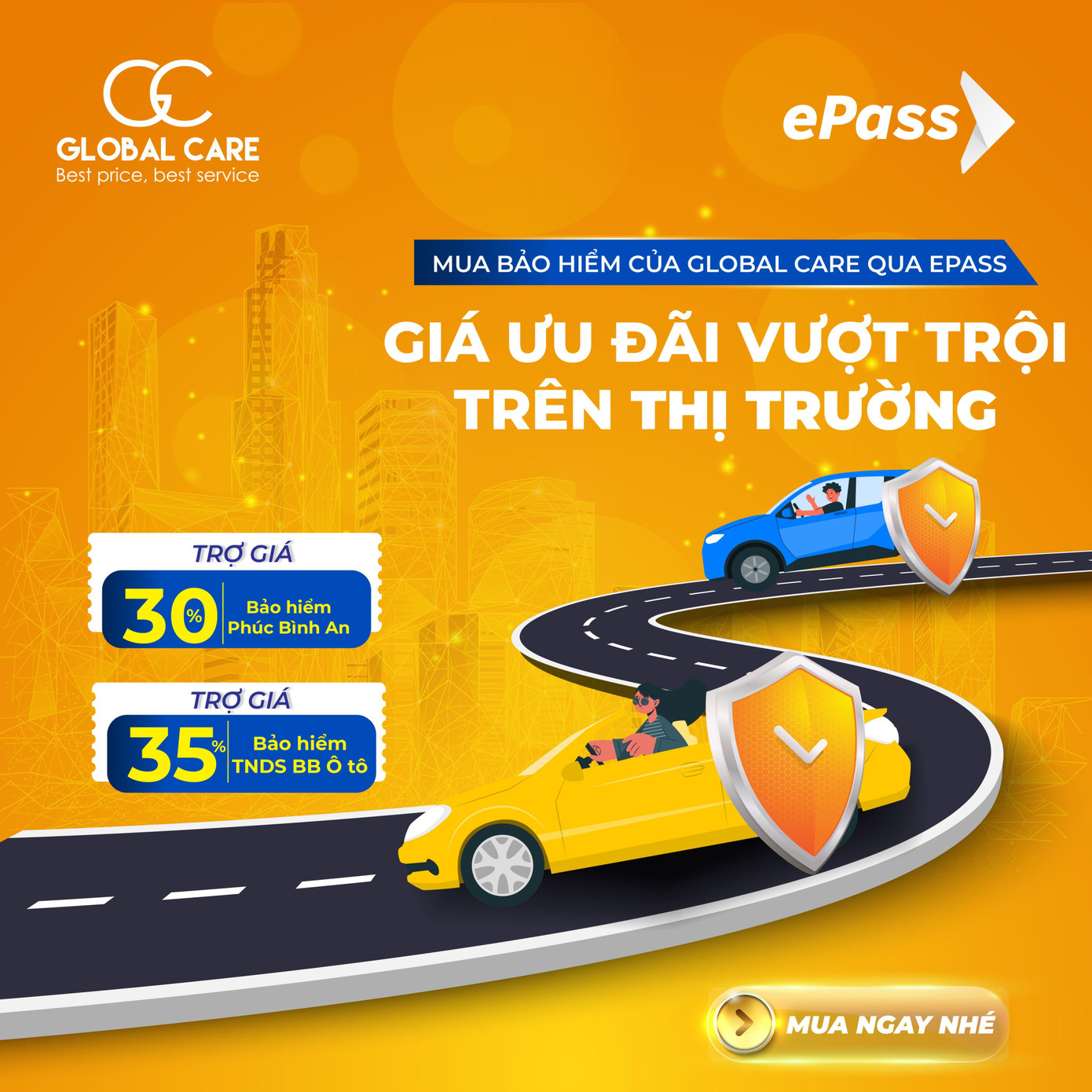 Hiện tại, Global Care và ePass đang triển khai chương trình ưu đãi hấp dẫn trên ePass với hai dòng sản phẩm: Bảo hiểm TNDS BB ô tô với mức ưu đãi 35% và 30% với bảo hiểm Phúc Bình An.