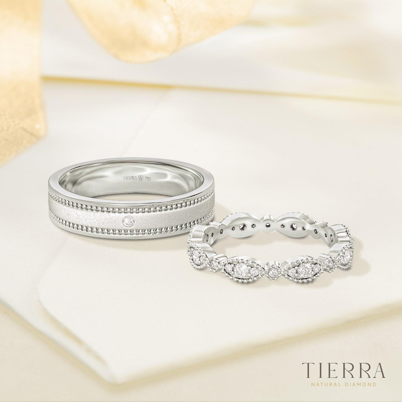 Nhẫn cưới vàng trắng NCC0002 Nhẫn cưới vàng trắng NCC0002