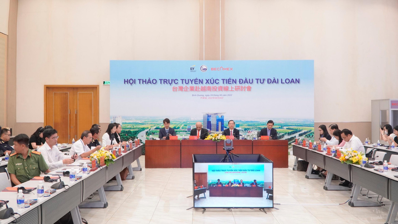 Hội nghị trực tuyến xúc tiến đầu tư Đài Loan tại điểm cầu Bình Dương