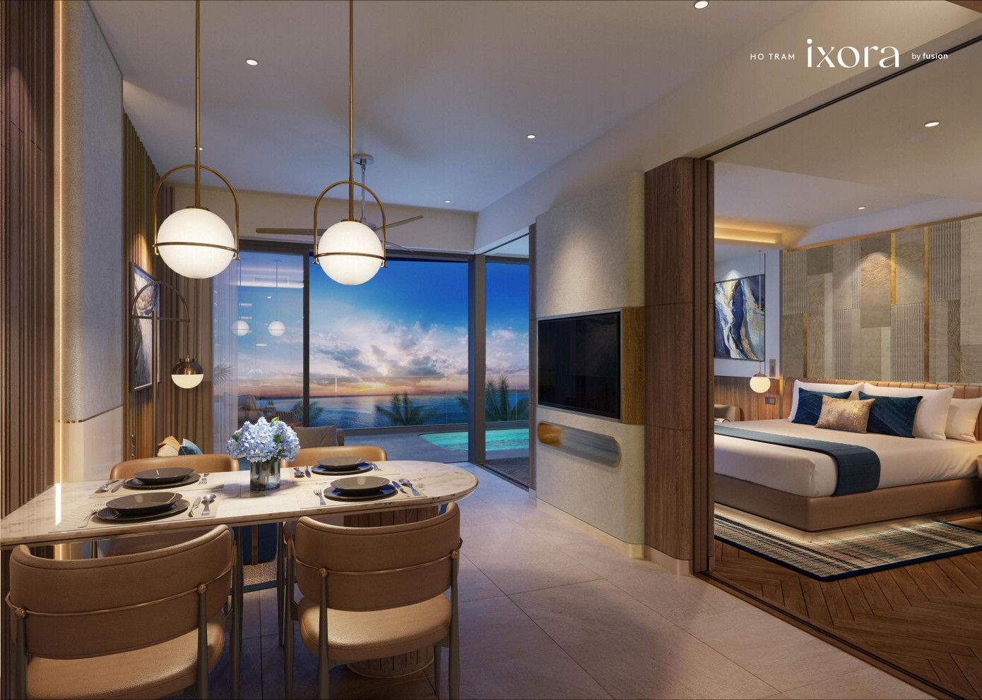 Tất cả các căn condotel đều sở hữu tầm nhìn hướng biển thoáng đãng, đưa không khí trong lành vào tận bên trong