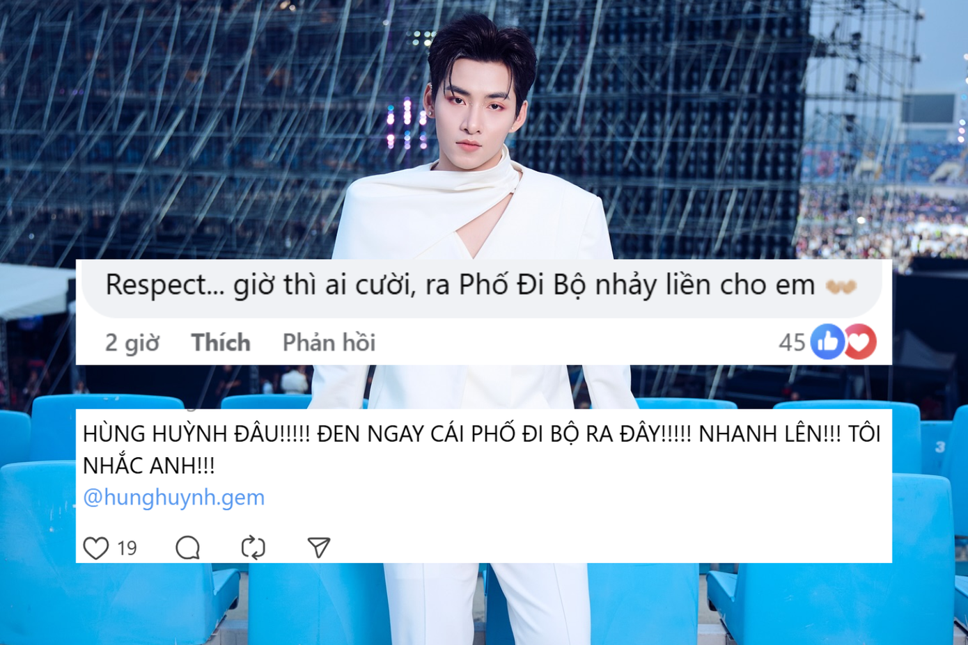 Hùng Huỳnh từng tuyên bố nếu MV đạt Top 1, anh sẽ thực hiện vũ đạo tại phố đi bộ.
