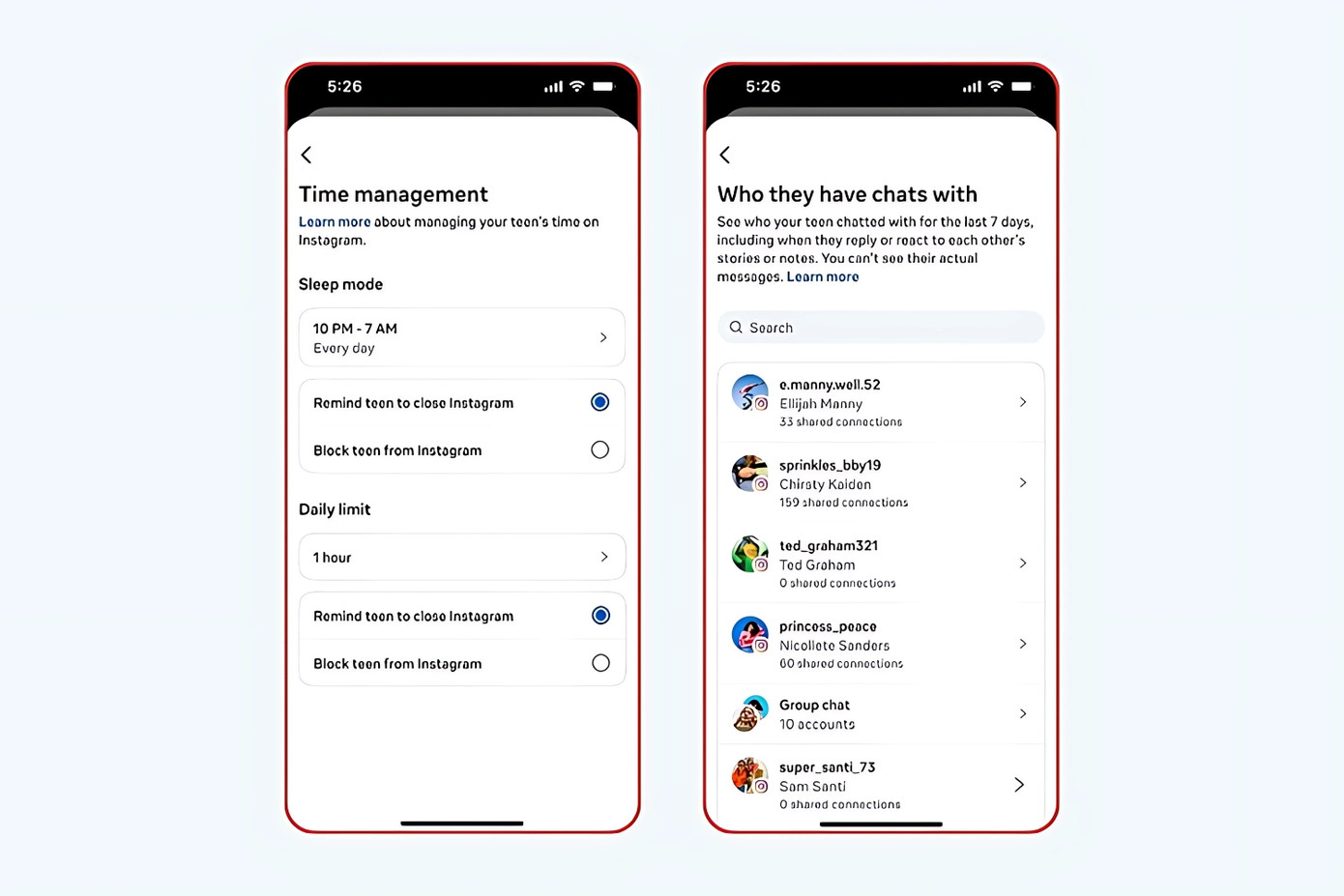 Instagram còn bổ sung tính năng nhắc nhở teen rời khỏi màn hình sau 60 phút sử dụng liên tục - một động thái nhằm giúp kiểm soát thời gian online.