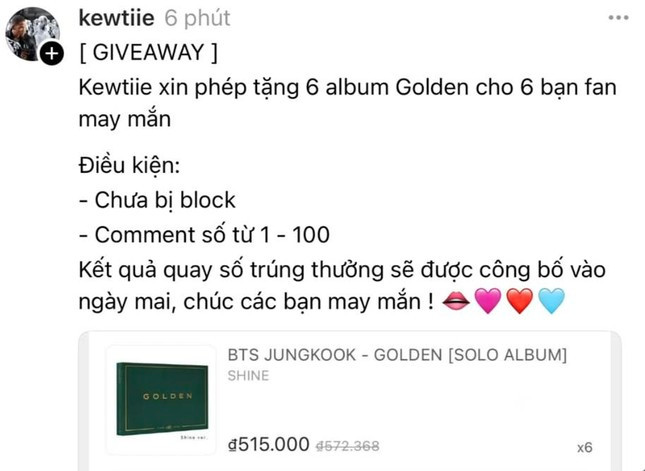 Hành động của Kewtiie bị cho là &quot;khó coi&quot; khi ồn ào xoay quanh Hùng Huỳnh đang diễn ra.