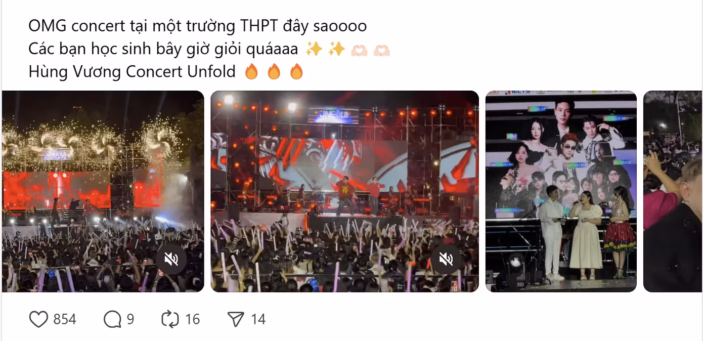 Trường THPT chuyên Hùng Vương nhận cơn mưa lời khen, từ khâu tổ chức mượt mà đến đêm nhạc “xịn đét” khiến netizen trầm trồ. Trường THPT chuyên Hùng Vương nhận cơn mưa lời khen, từ khâu tổ chức mượt mà đến đêm nhạc “xịn đét” khiến netizen trầm trồ.