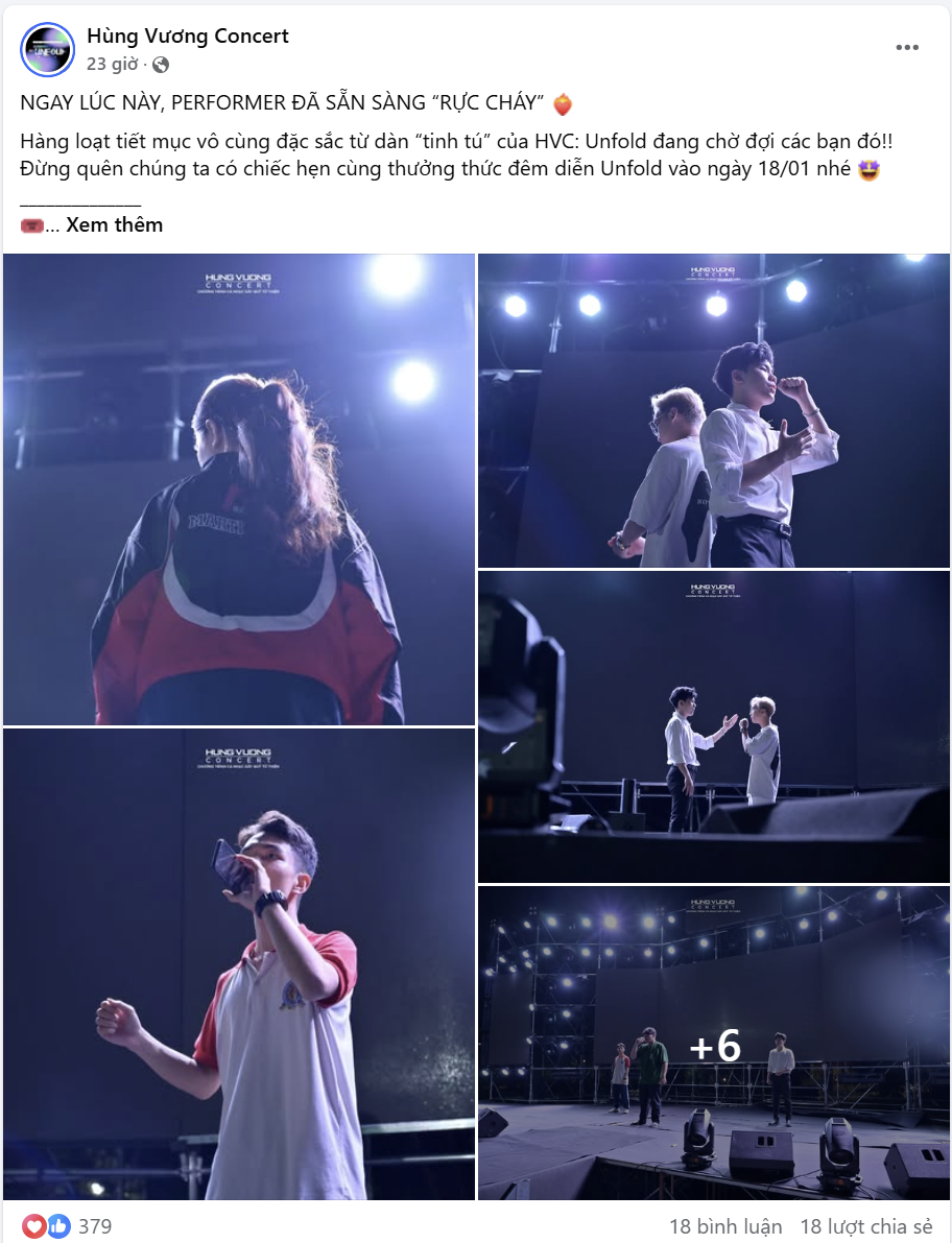 Độ chuyên nghiệp của các bạn học sinh là &quot;không đùa được&quot;, vừa chuẩn bị sân khấu, vừa chạy chương trình tất bật trước ngày concert diễn ra. - Ảnh: Hùng Vương Concert.