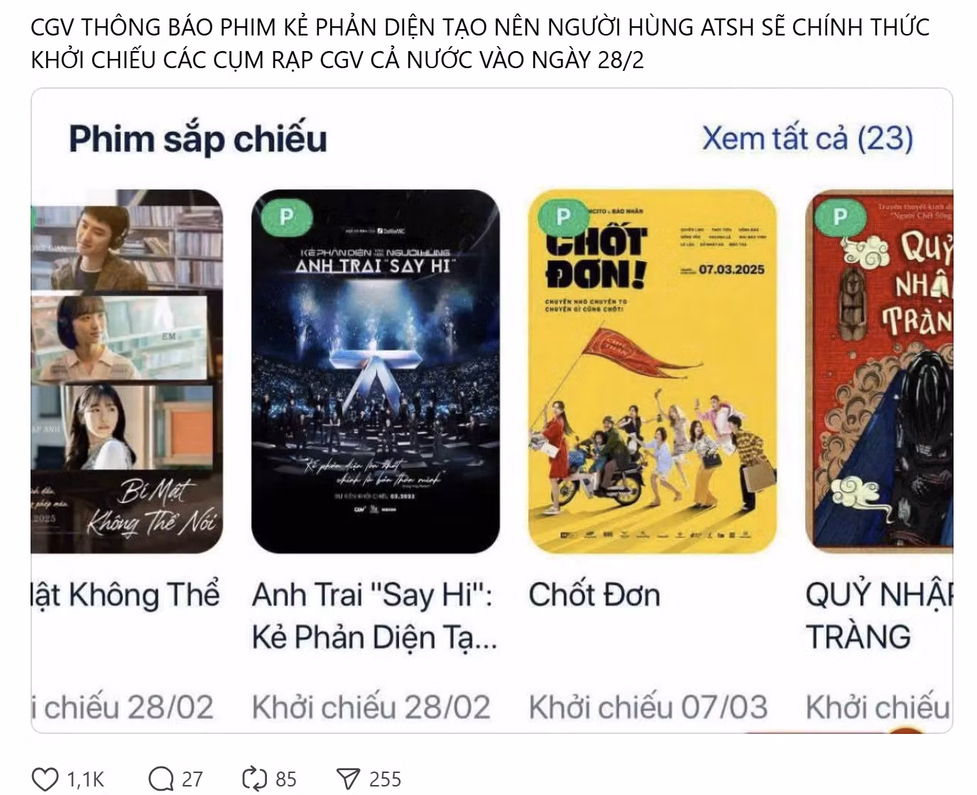 "Giờ ăn đến rồi, cùng mukbang bộ phim này thôi chị em", một fan hài hước bình luận khi thấy lịch công chiếu của Anh Trai "Say Hi": Kẻ Phản Diện Tạo Nên Người Hùng.