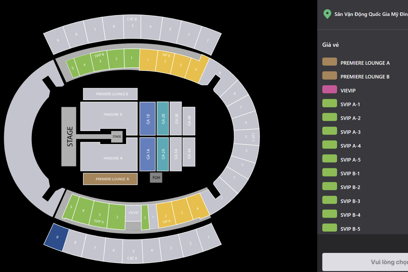 Sau khi mở bán, CAT và Fanzone đã trở thành hai khu vực hết vé sớm nhất.