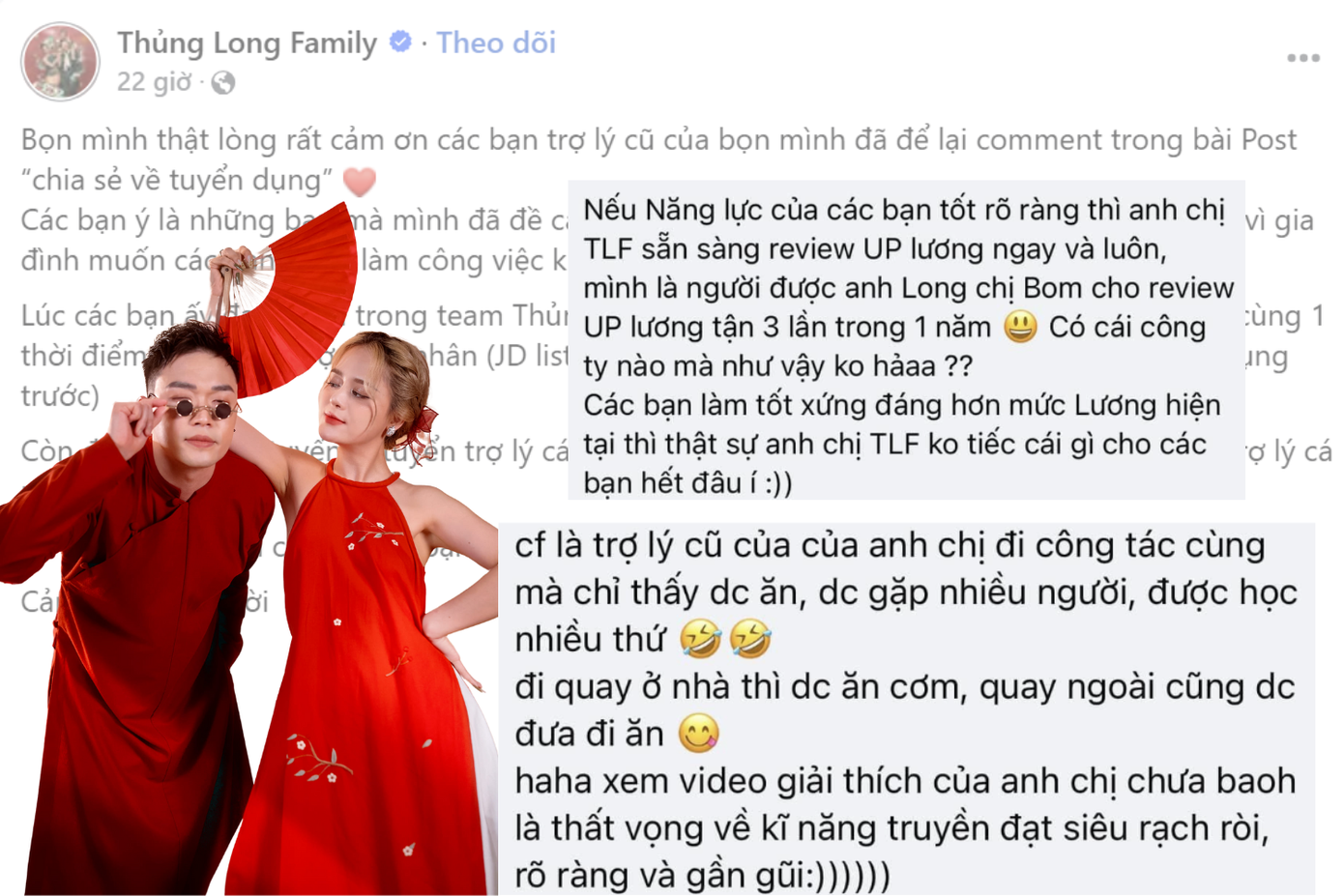 Trợ lý cũ bình luận bênh vực Thủng Long Family.