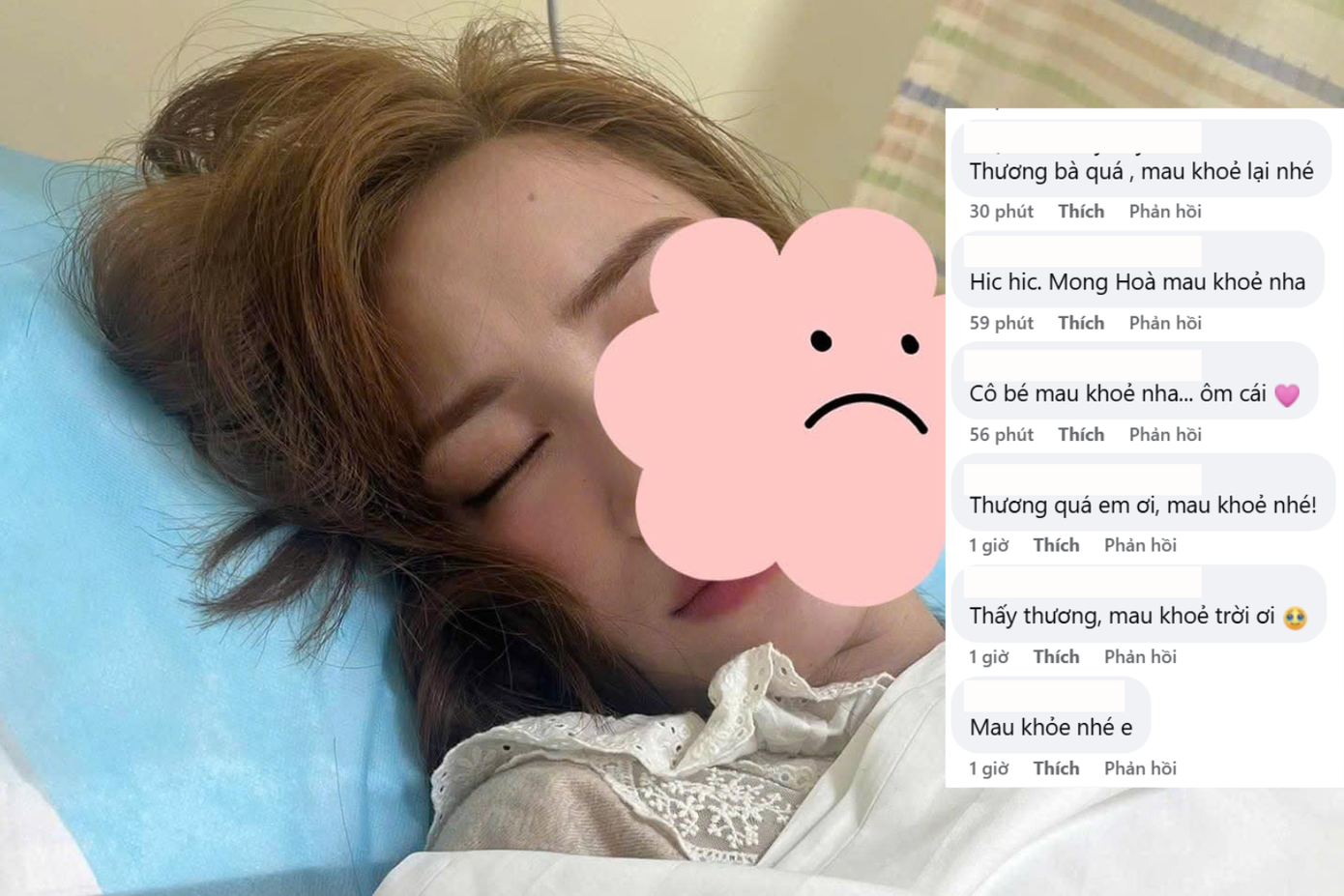 Nhiều lời chúc gửi đến nữ ca sĩ mong cô sớm hồi phục. Nhiều lời chúc gửi đến nữ ca sĩ mong cô sớm hồi phục.