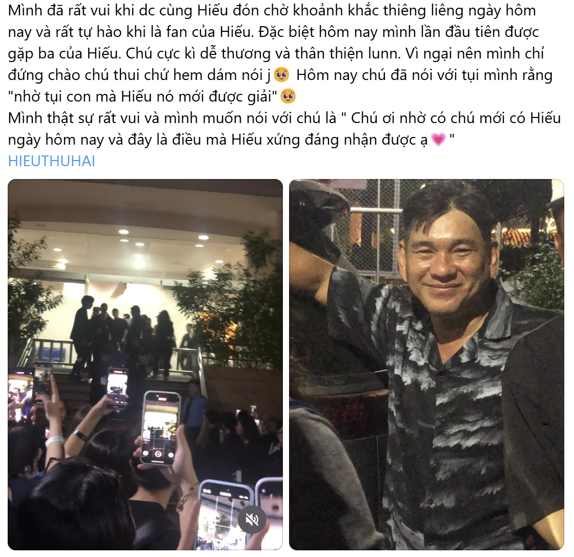 Review HIEUTHUHAI mãi cũng chán, fan chuyển sang review luôn phụ huynh của idol. - Ảnh: ma_latte.