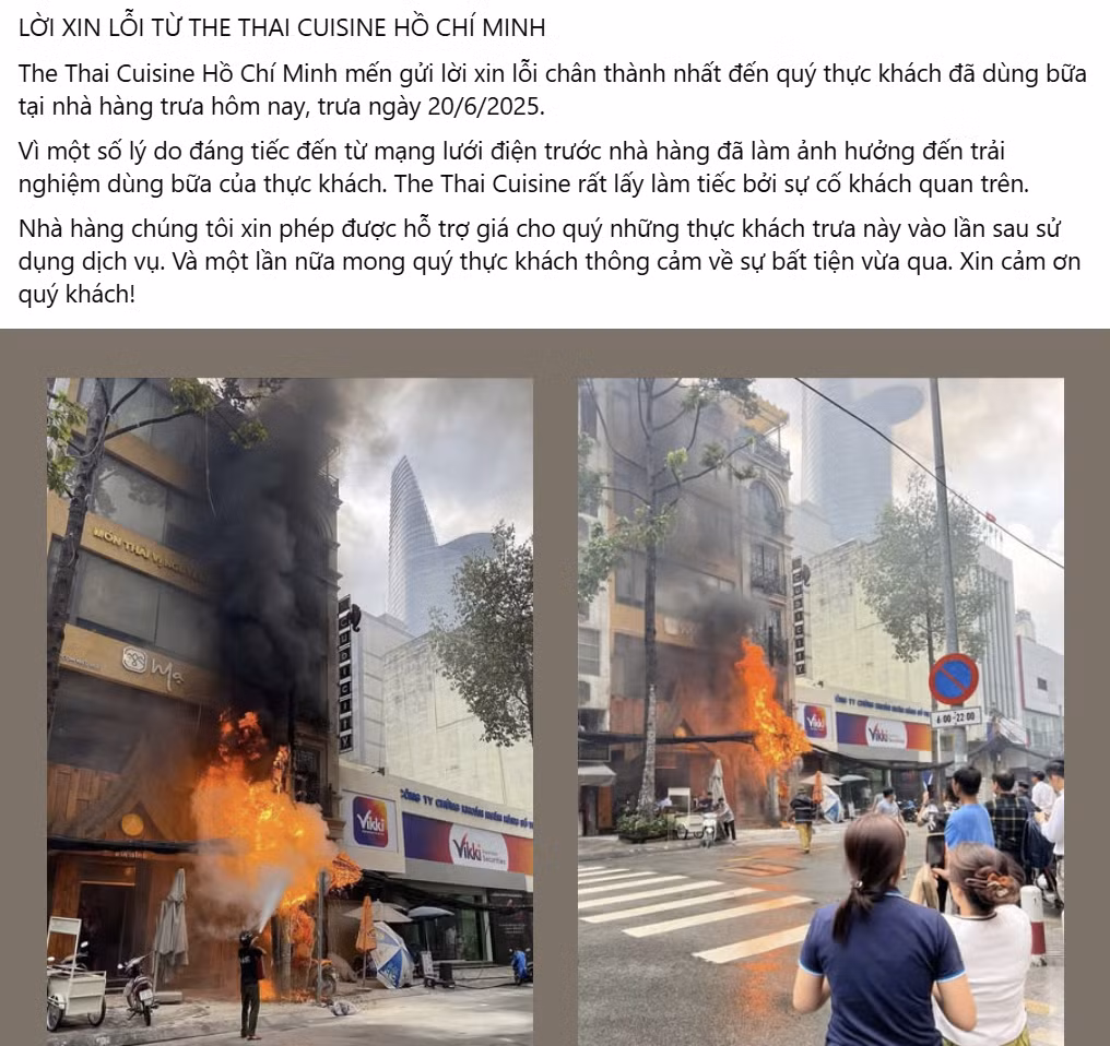 Lời xin lỗi được chủ nhà hàng đăng tải trên trang cá nhân. Lời xin lỗi được chủ nhà hàng đăng tải trên trang cá nhân.