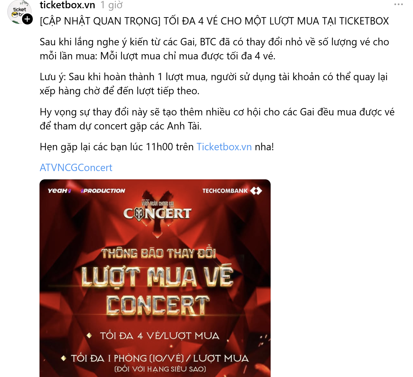 Những lời từ Ticketbox khiến fan yên tâm như được "ru ngủ", nhưng sắc hồng vẫn mất hút trong thế giới của khán giả yêu thích chương trình. Những lời từ Ticketbox khiến fan yên tâm như được "ru ngủ", nhưng sắc hồng vẫn mất hút trong thế giới của khán giả yêu thích chương trình.