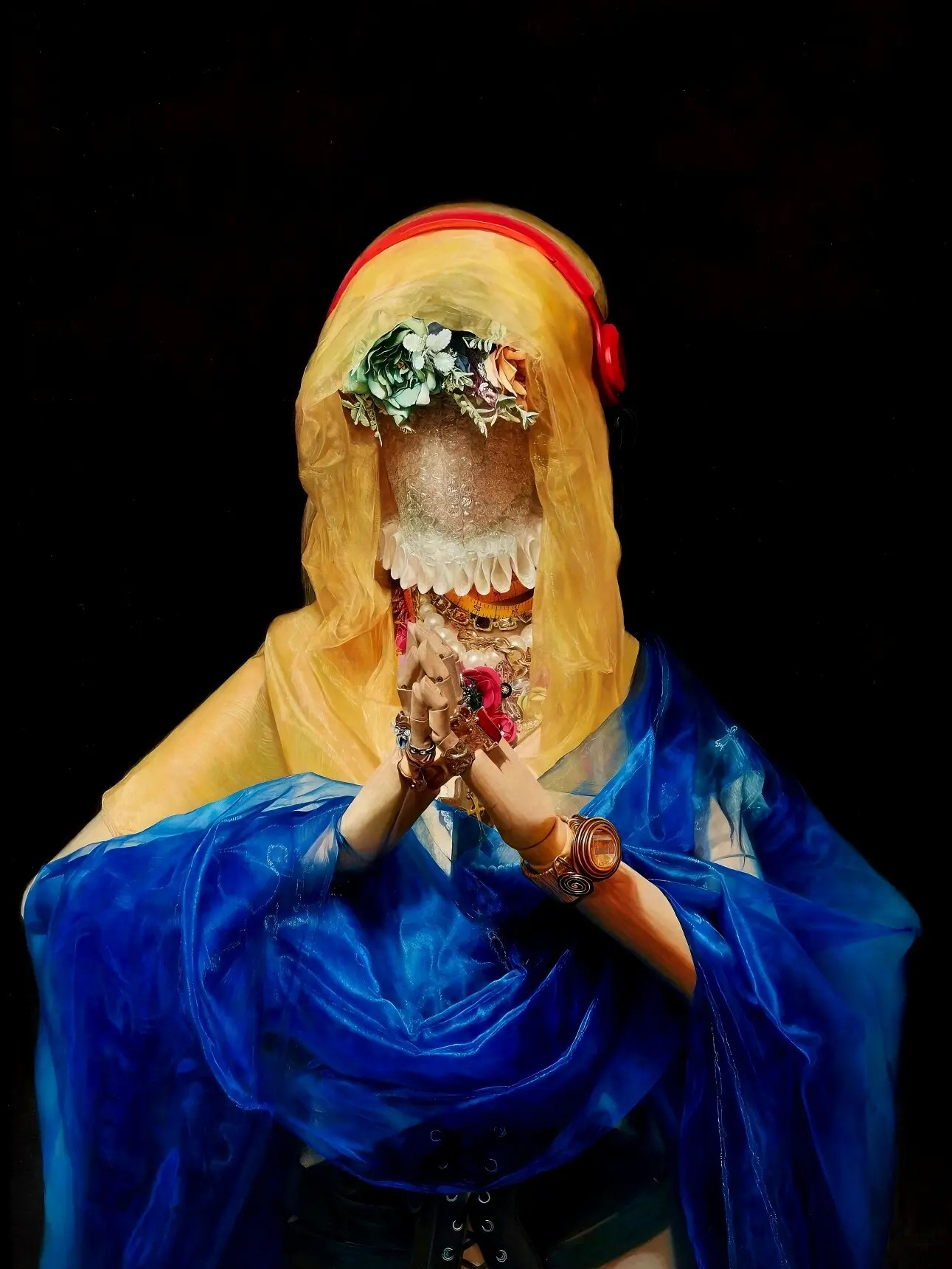 An Kỳ cho biết, bức tranh được cô lấy cảm hứng từ hình tượng Đức Mẹ. - Ảnh: ID 45969542954.