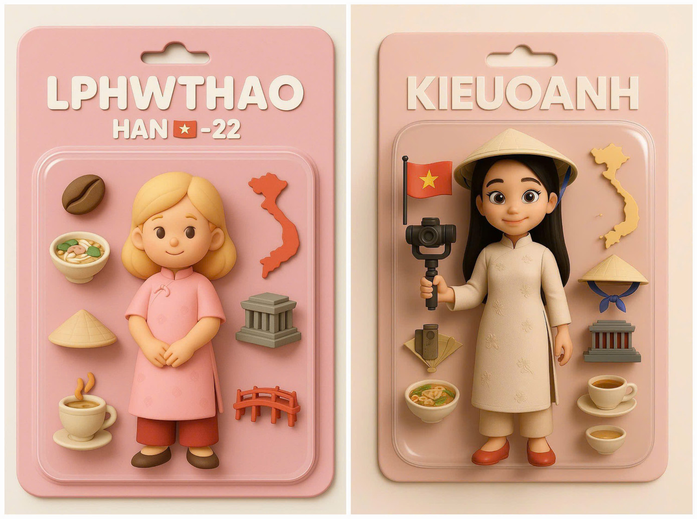 Phiên bản action figure dành cho gen Z chuẩn bị kỷ niệm ngày 30/4. Ảnh: lphwthaooo_, kieuoanhh_05. Phiên bản action figure dành cho gen Z chuẩn bị kỷ niệm ngày 30/4. Ảnh: lphwthaooo_, kieuoanhh_05.