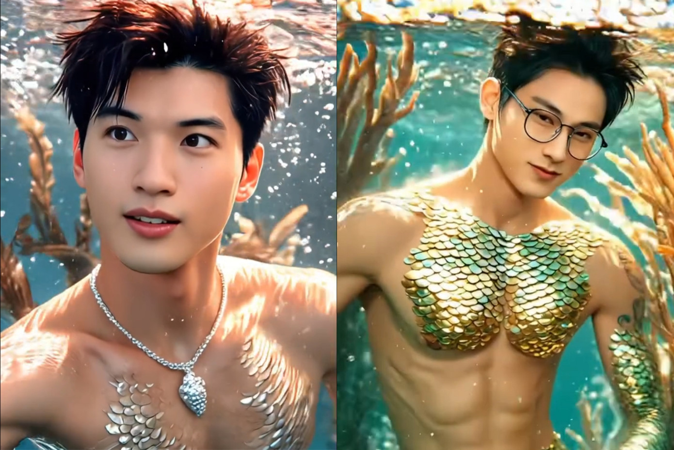 Hình ảnh mãn nhãn của anh Xái và "đội trưởng Trần" khiến các fan thích thú. Ảnh: aeshopthetic, bemyking_beyourlion.