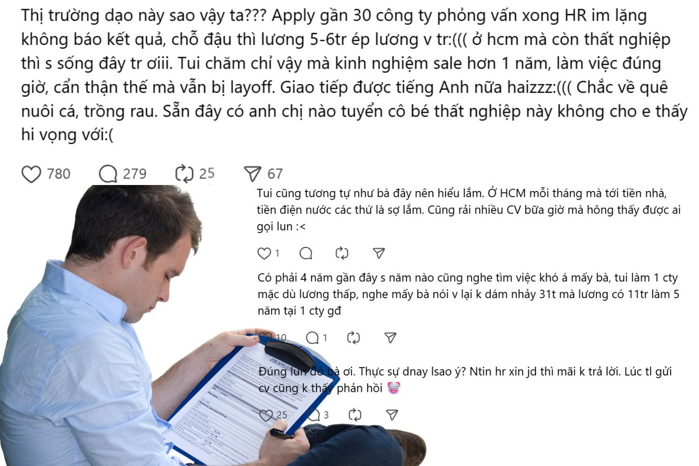 Sự ảm đạm của thị trường lao động gần đây khiến không ít người trẻ phải chật vật để tìm được một cơ hội làm việc.