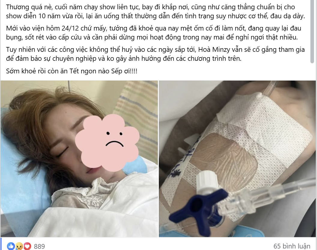 Hình ảnh Hòa Minzy khiến nhiều khán giả lo lắng: "Đau dạ dày là bệnh khó chịu nhất". Hình ảnh Hòa Minzy khiến nhiều khán giả lo lắng: "Đau dạ dày là bệnh khó chịu nhất".