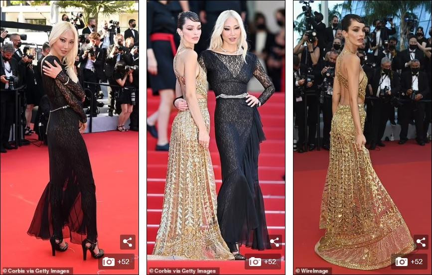 Người mẫu Mỹ gốc Hàn Park Soo-joo và đồng nghiệp Brazil Luma Grothe thân thiết trên thảm đỏ. Người mẫu Mỹ gốc Hàn Park Soo-joo và đồng nghiệp Brazil Luma Grothe thân thiết trên thảm đỏ.