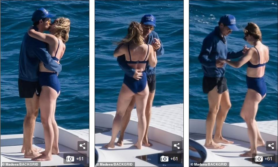 Cặp đôi &quot;chị - em&quot; khiêu vũ trên du thuyền sang trọng, không quên trao nhau nụ hôn nồng nàn.