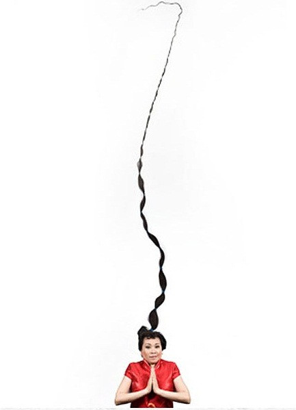 Cho tới nay, chị Xie Qiuping vẫn nắm giữ kỷ lục về mái tóc dài nhất thế giới - 5,62 m - đo tháng 5/2004. Chị Xie Qiuping đã không cắt tóc từ năm 1973, khi đó chị 13 tuổi