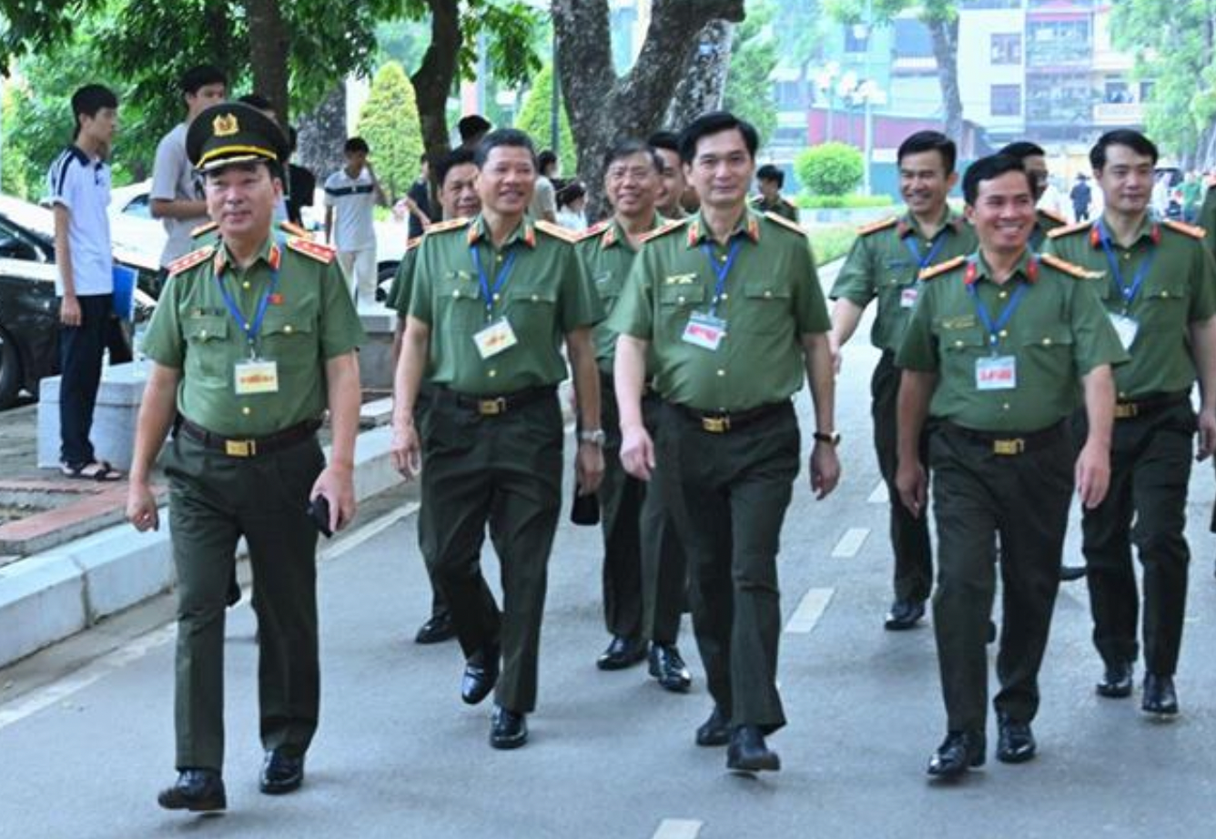 Thứ trưởng Bộ Công an Trần Quốc Tỏ cùng đoàn công tác tại Học viện ANND. Ảnh: BCA. Thứ trưởng Bộ Công an Trần Quốc Tỏ cùng đoàn công tác tại Học viện ANND. Ảnh: BCA.