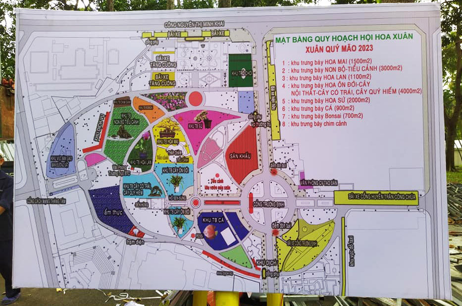 Mặt bằng quy hoạch Hội hoa xuân Quý Mão