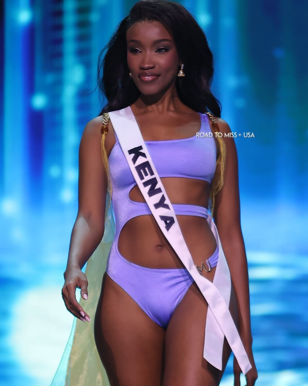 Irene Ng'endo Mukii trên sân khấu Hoa hậu Hoàn vũ 2024.