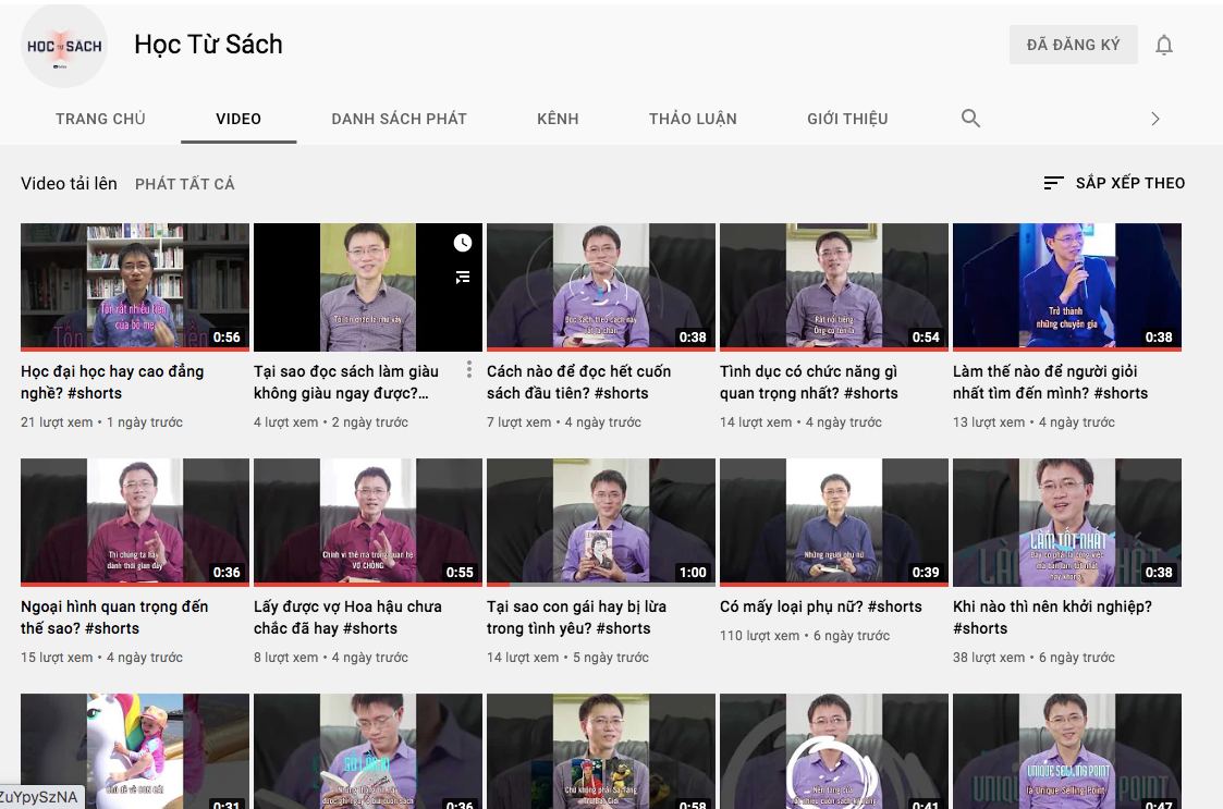 Kênh youtube HỌC TỪ SÁCH của nhà báo Nguyễn Tuấn Anh.