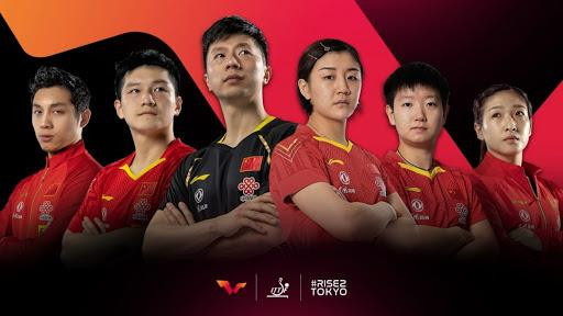 Đội tuyển bóng bàn nam và nữ Trung Quốc tại Olympic Tokyo 2020.