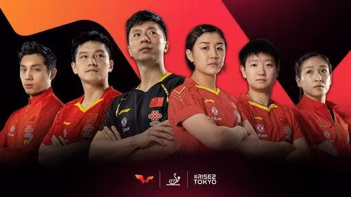 Đội tuyển bóng bàn nam và nữ Trung Quốc tại Olympic Tokyo 2020.