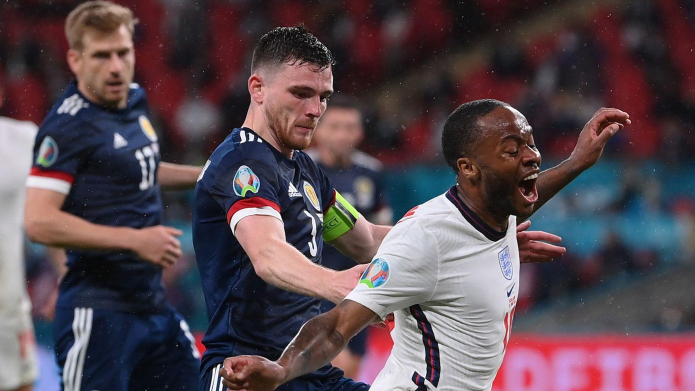 Tuyển Anh đánh mất ngôi đầu bảng khi không thể đánh bại Scotland trên sân nhà. (Ảnh: Sky Sports)