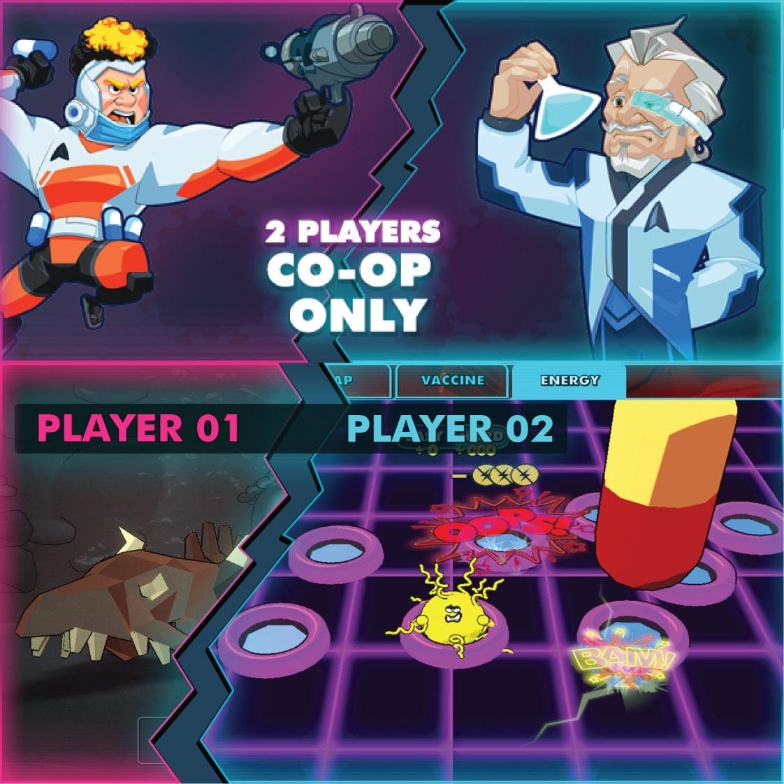 Hành trình tìm kiếm vi rút sẽ diễn ra trong cơ thể một chú mèo. Một người chơi sẽ đóng vai chiến lược gia chỉ đường, còn người chơi còn lại sẽ là người phiêu lưu chịu trách nhiệm mô tả vi rút cho nhà khoa học làm vắc xin dựa trên hình dạng bên ngoài của vi rút.