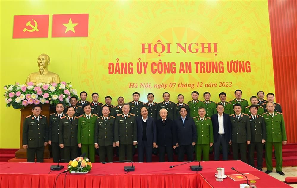 Tổng Bí thư Nguyễn Phú Trọng dự Hội nghị Đảng ủy Công an Trung ương năm 2022.