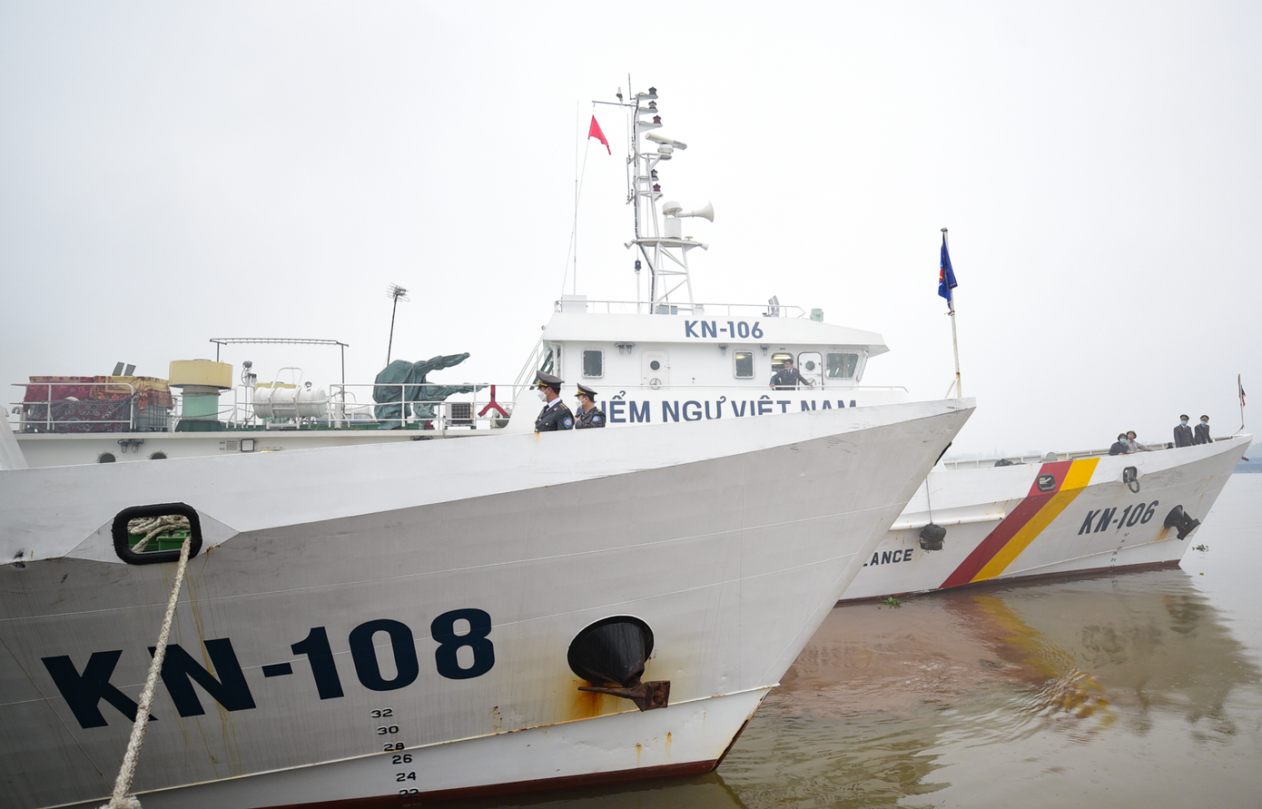 Biên đội tàu của Chi cục Kiểm ngư Vùng I trong lần xuất quân tuần tra, kiểm tra, kiểm soát trên vùng biển được giao Biên đội tàu của Chi cục Kiểm ngư Vùng I trong lần xuất quân tuần tra, kiểm tra, kiểm soát trên vùng biển được giao