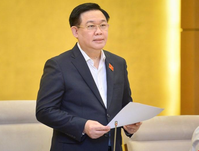 Chủ tịch Quốc hội Vương Đình Huệ phát biểu khai mạc phiên họp. Ảnh QH