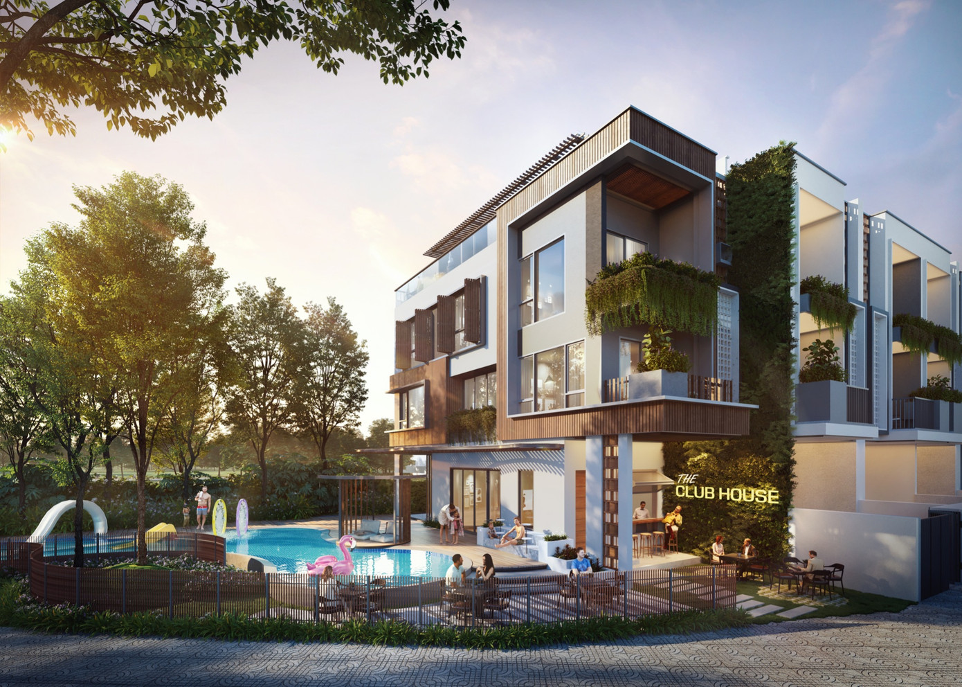 Hơn cả một dự án nhà ở thông thường, The Meadow được thiết kế thành 10 khu vực tiện ích: khu clubhouse đặc quyền, vườn mưa, lối đi bộ thư giãn và trị liệu, khu vực BBQ, khu vui chơi cho trẻ em và sân bóng rổ, đường chạy bộ sức khỏe, vườn trồng trọt và khu vực dành riêng cho thú cưng,...