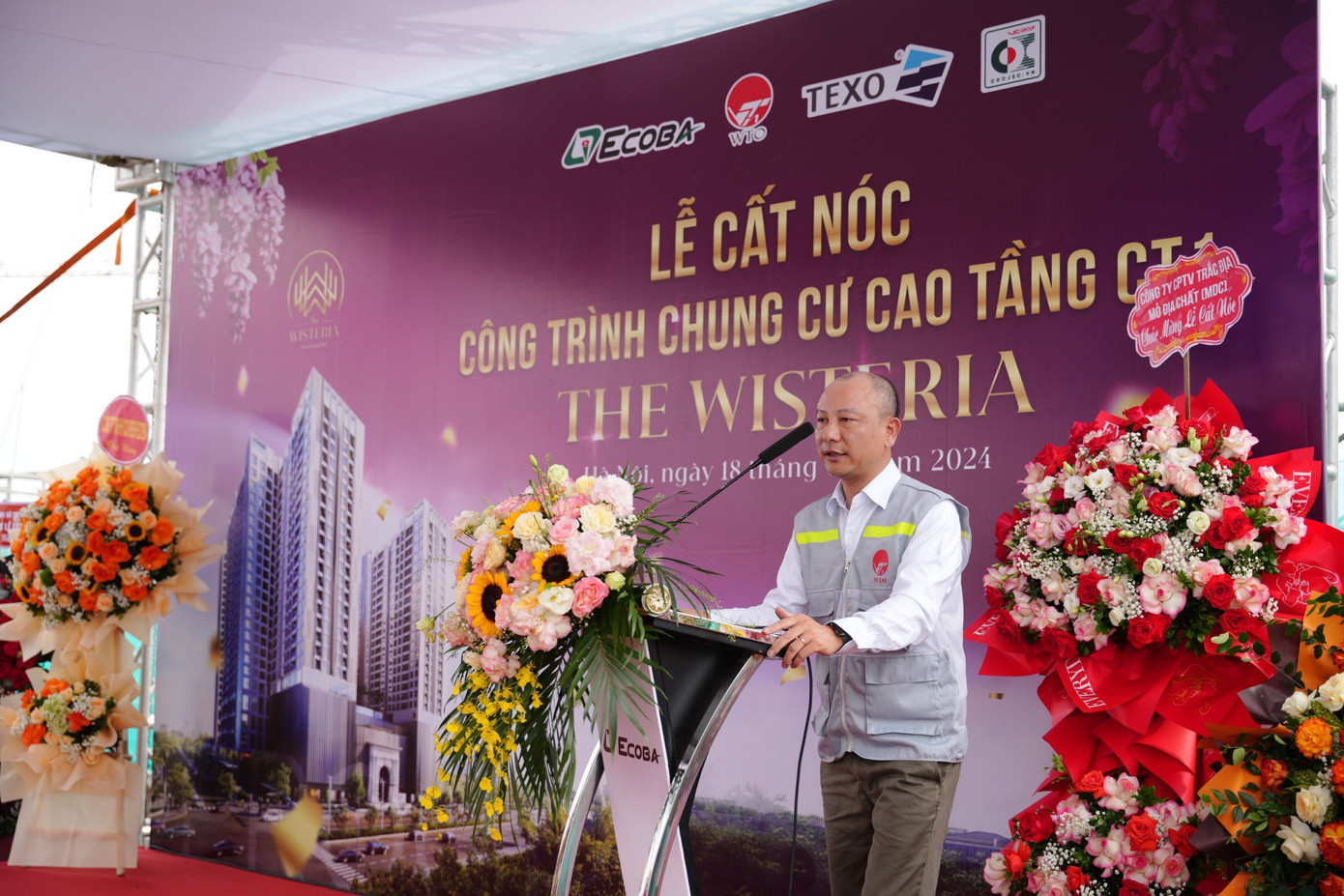 Ông Trịnh Đình Nho - Đại diện chủ đầu tư phát biểu tại buổi lễ Ông Trịnh Đình Nho - Đại diện chủ đầu tư phát biểu tại buổi lễ