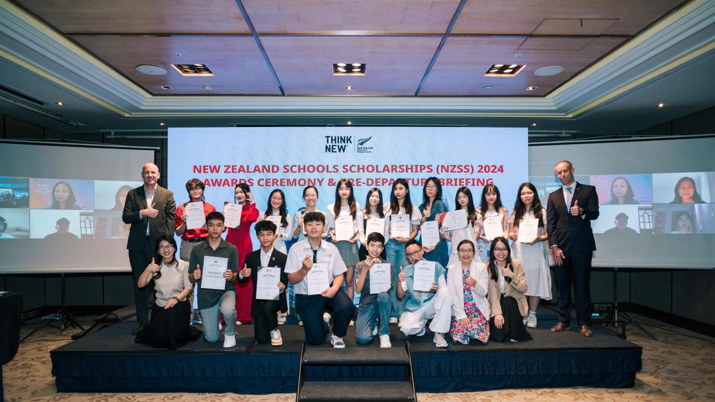 Các gương mặt teen Việt có mặt tại buổi lễ vào đầu tháng 6 để nhận học bổng NZSS 2024