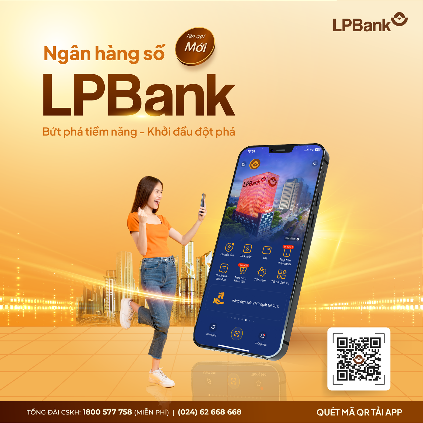 Nền tảng Ngân hàng số LPBank sẽ thay thế tên gọi cũ LienViet24h.