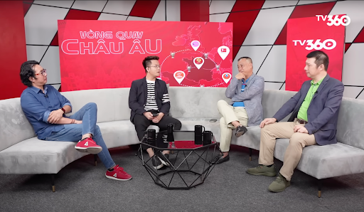 &quot;Vòng Quay Châu Âu&quot; là sự lộ diện của bộ tứ “hùng tráng” host BLV Anh Quân và 3 bình luận viên bóng đá nổi tiếng BLV Quang Tùng, BLV Quang Huy, BLV Anh Ngọc nổi tiếng trong nước và quốc tế.