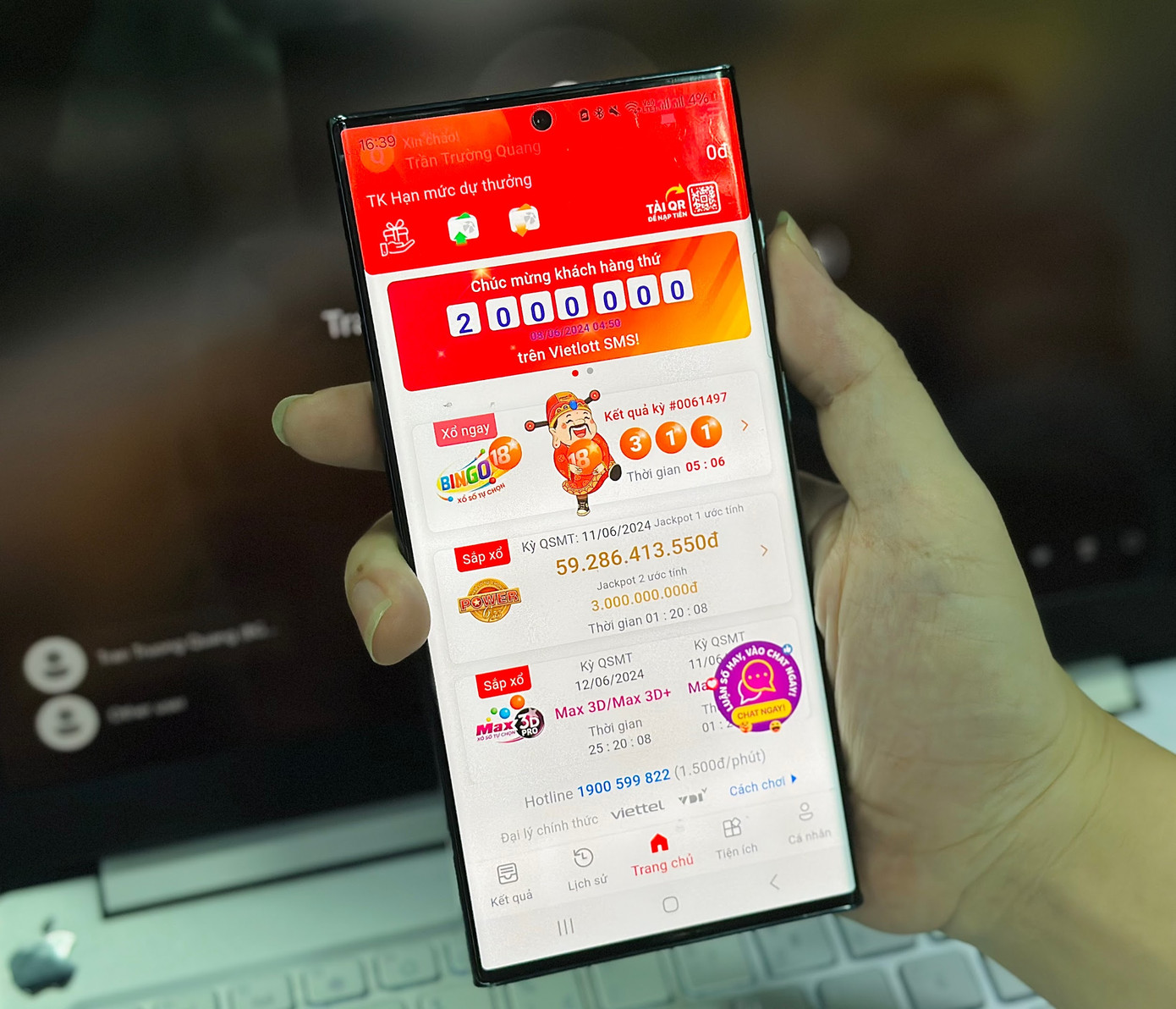 Vietlott SMS chính thức cán mốc 2 triệu tài khoản đăng ký dự thưởng từ ngày 08/06.