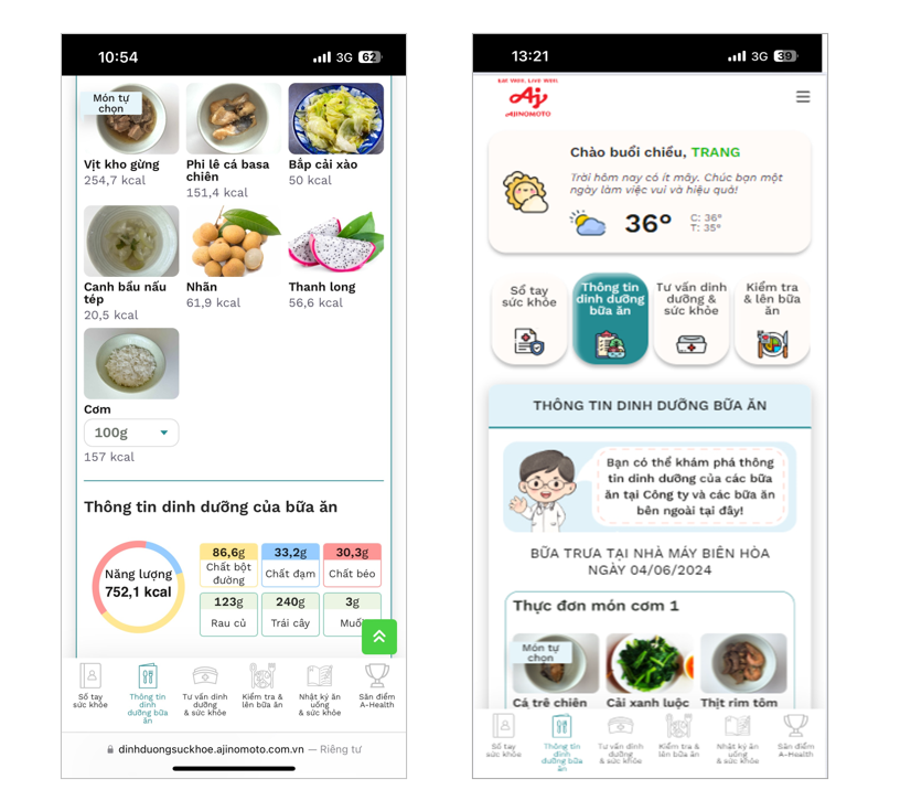 Phần mềm Dinh dưỡng và Sức khỏe cho phép nhân viên nhận biết các thông số dinh dưỡng của từng thực đơn. Phần mềm Dinh dưỡng và Sức khỏe cho phép nhân viên nhận biết các thông số dinh dưỡng của từng thực đơn.