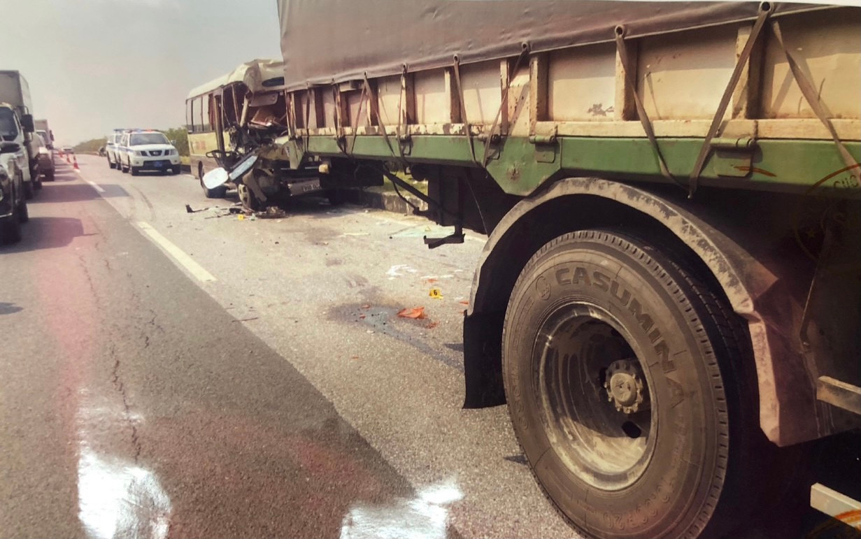 Hiện trường vụ tai nạn. Ảnh do cơ quan điều tra cung cấp.