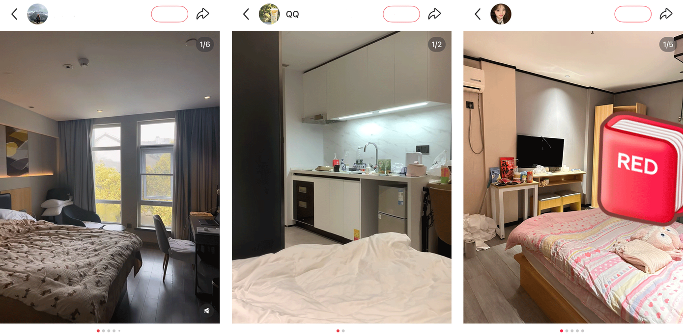 Nhiều người trẻ kể trải nghiệm thuê khách sạn ở dài hạn trên nền tảng mạng xã hội Xiaohongshu.